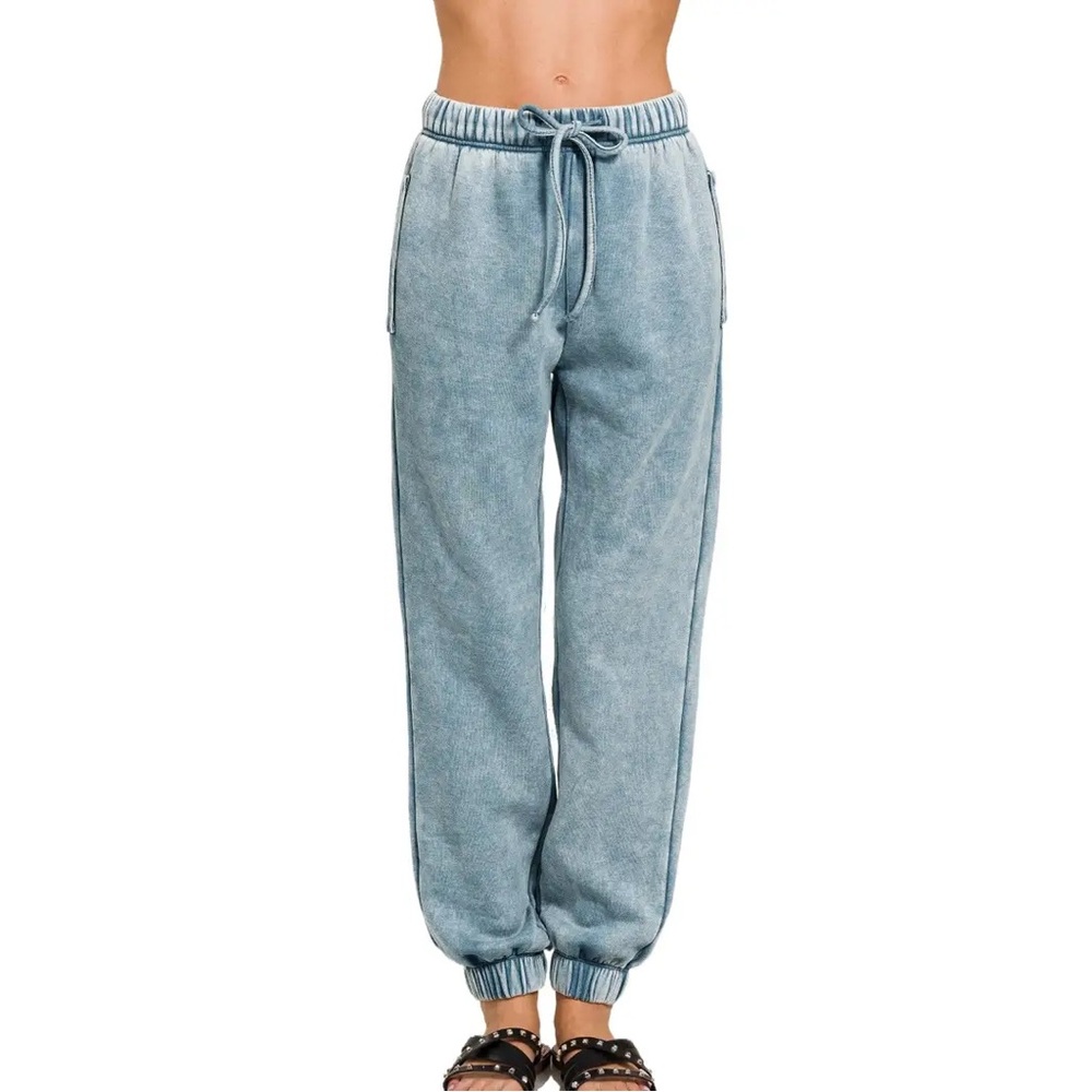 Lazy Sunday Women’s lounge wear set Light Blue Distressed